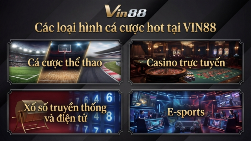 Các loại hình cá cược hot tại VIN88